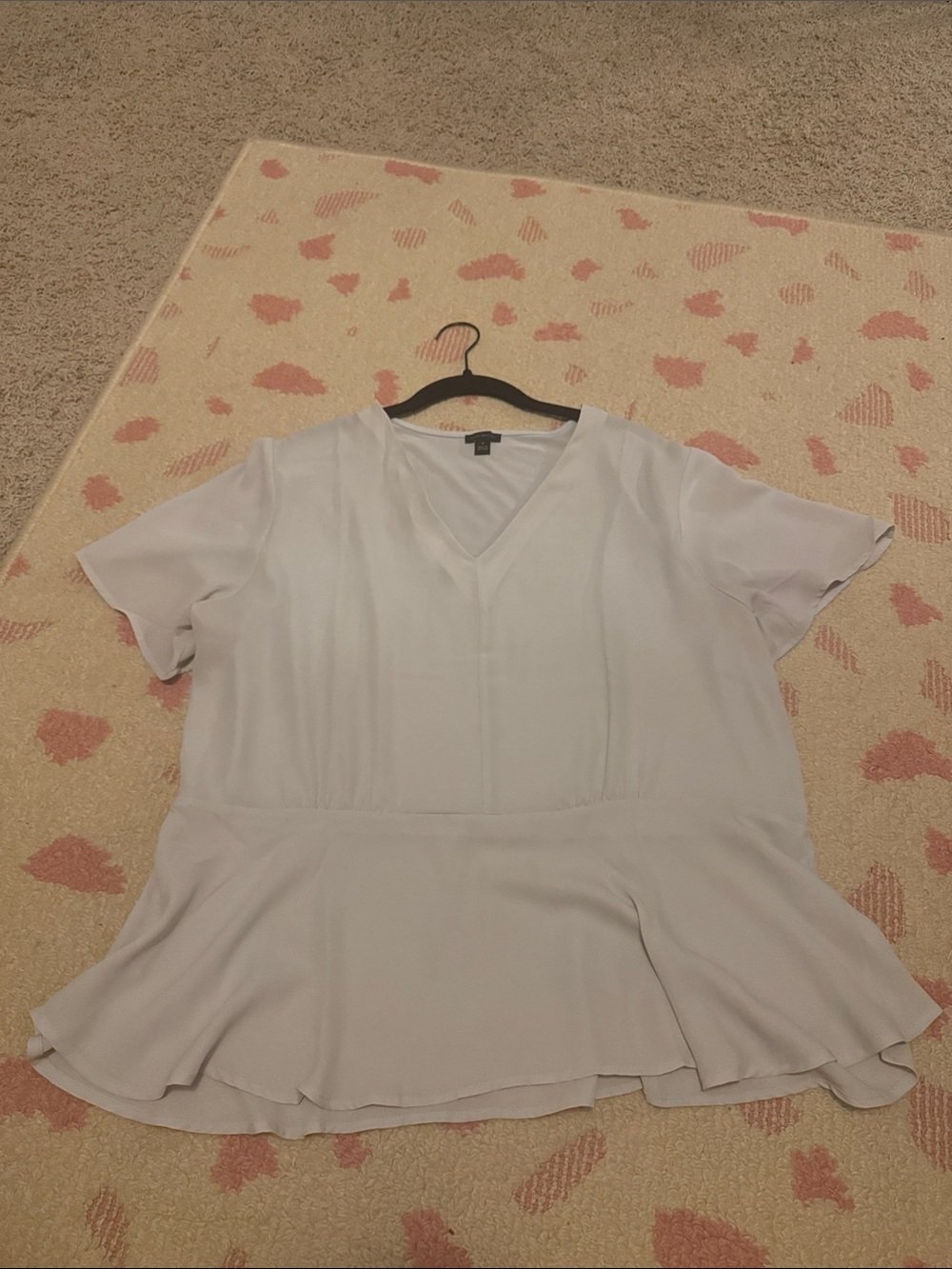 Grey Peplum Mixed Media Blouse